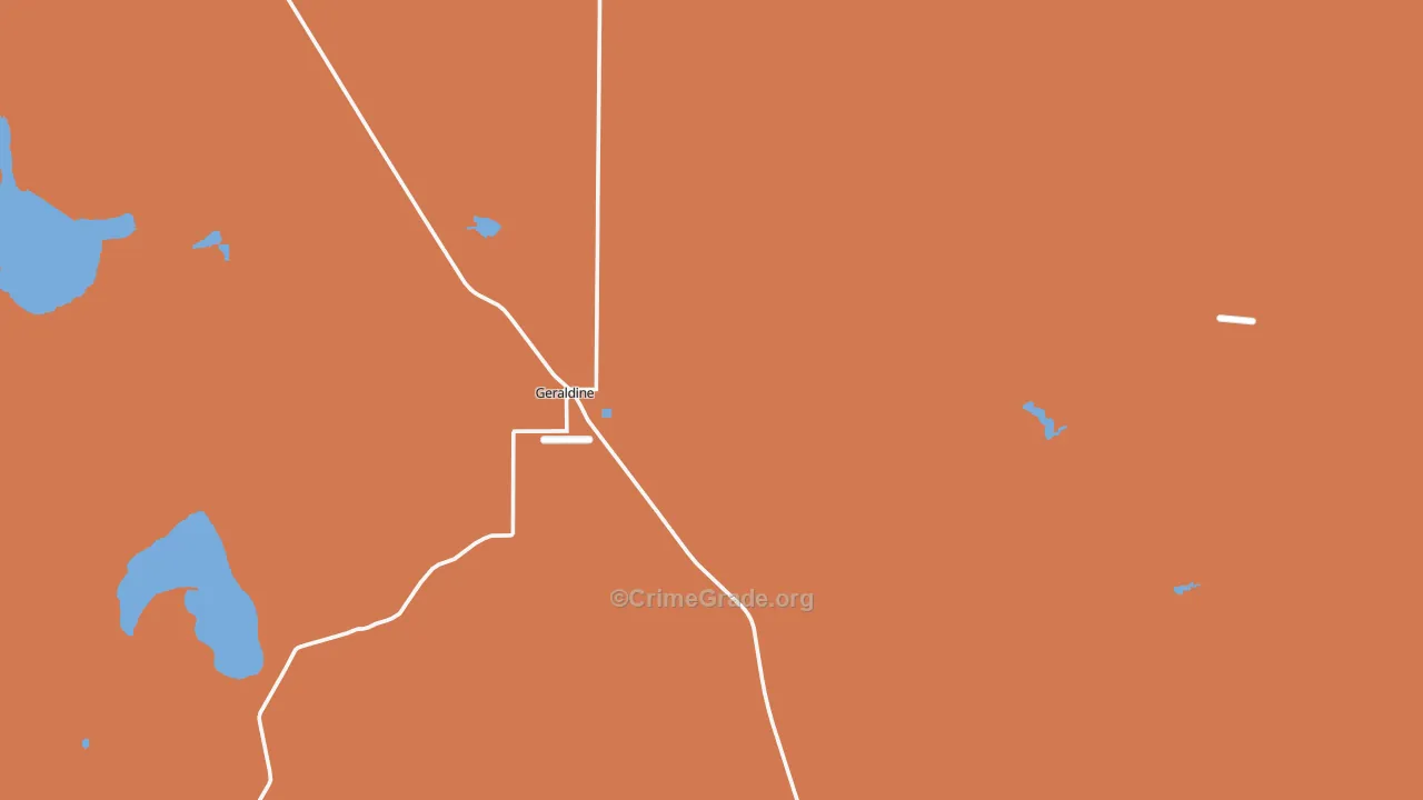 Geraldine, MT Map of Burglary Rates