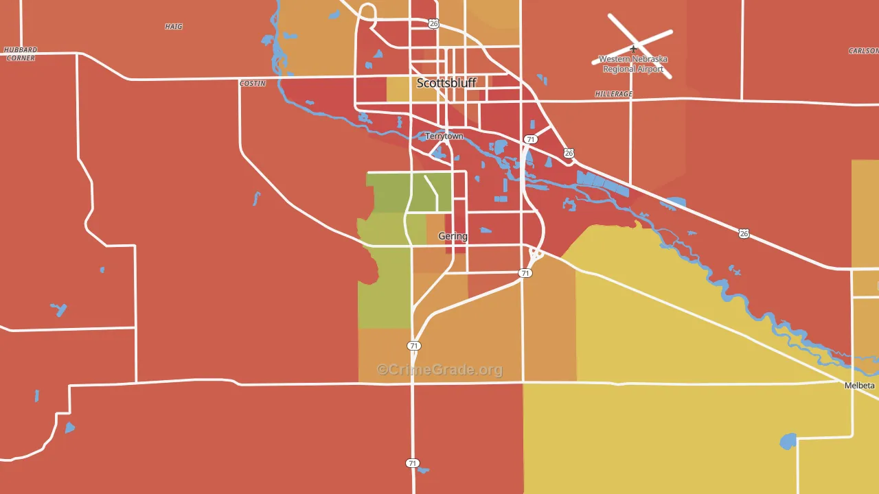 Gering, NE Map of Burglary Rates