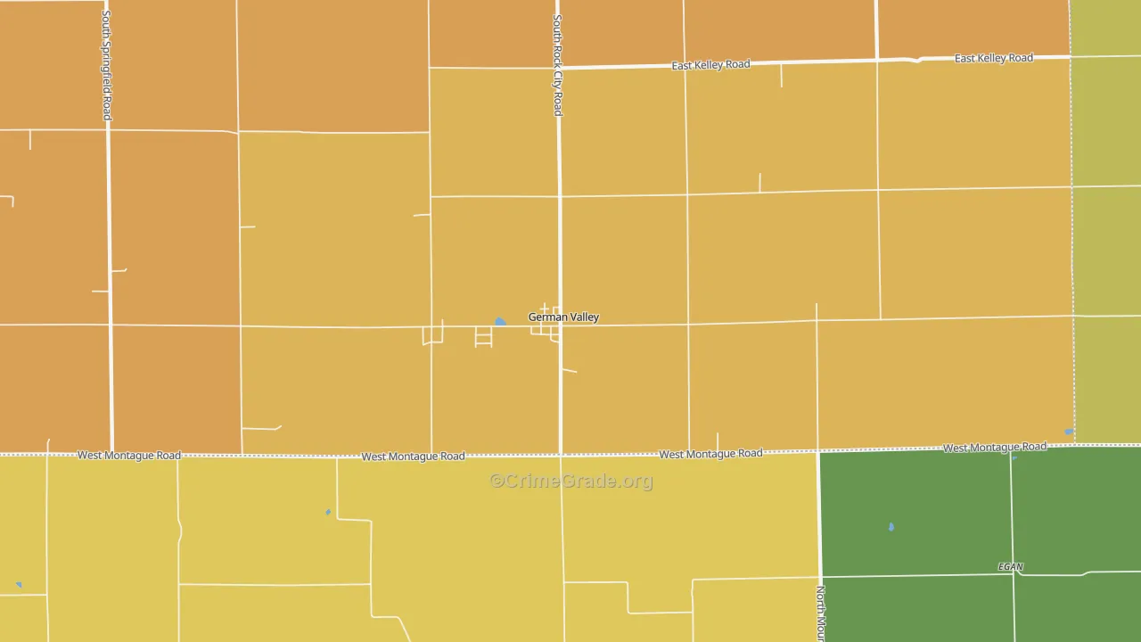 German Valley, IL Map of Burglary Rates