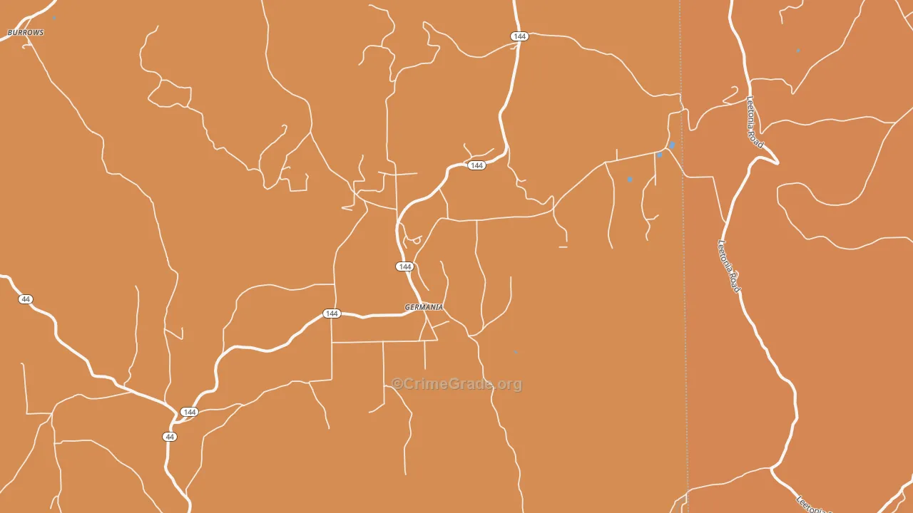 Germania, PA Map of Burglary Rates