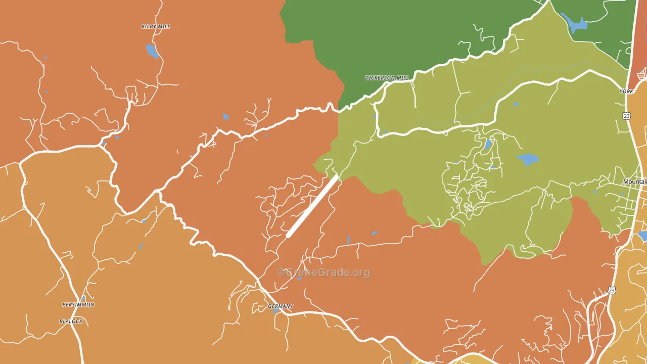 Germany, GA Map of Burglary Rates