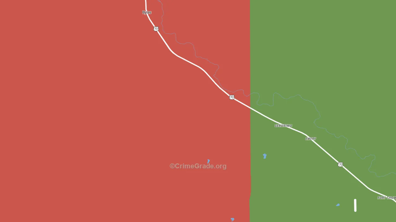 Geronimo, AZ Map of Burglary Rates