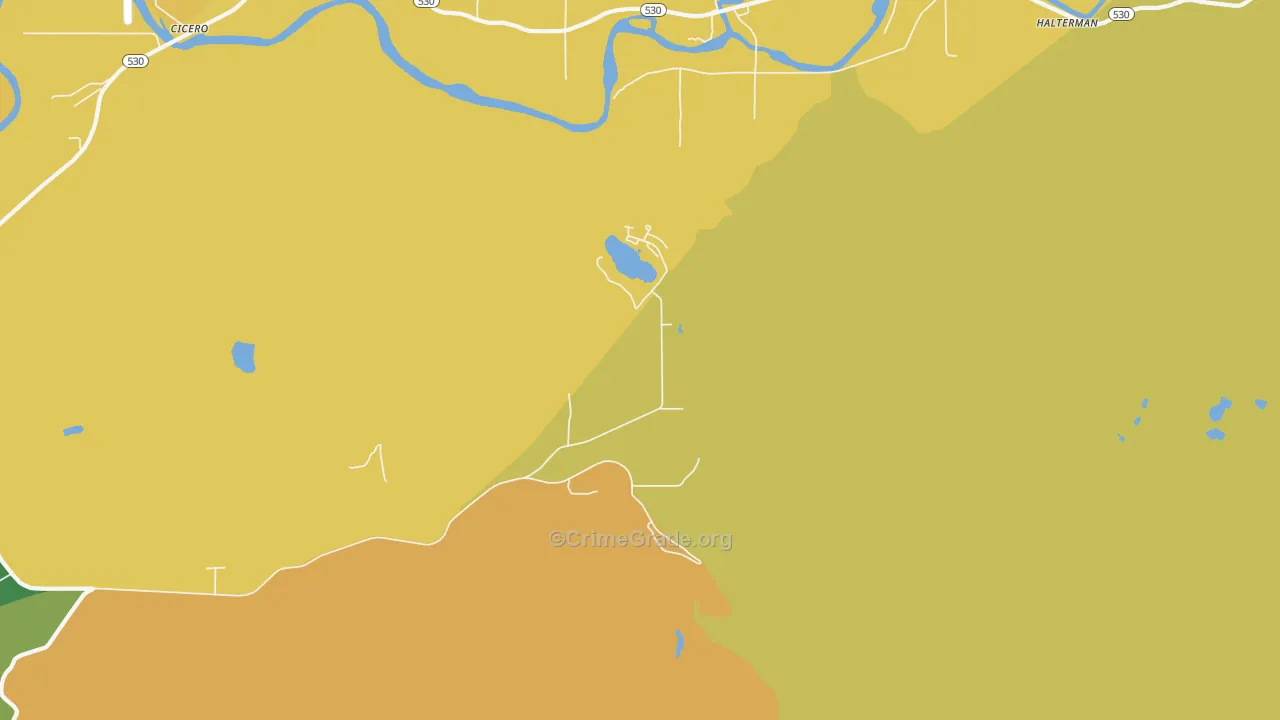 Getchell, WA Map of Burglary Rates
