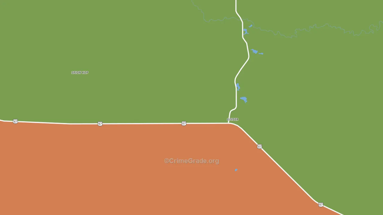 Geyser, MT Map of Burglary Rates
