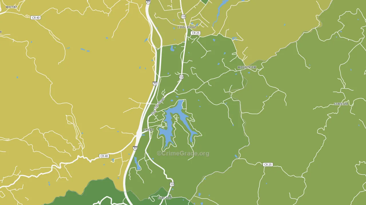 Ghent, WV Map of Burglary Rates