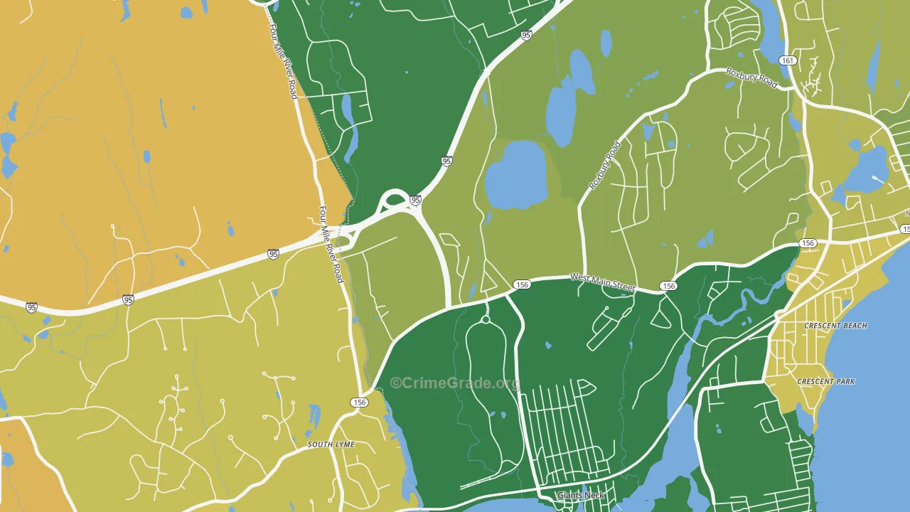 Giants Neck, CT Map of Burglary Rates