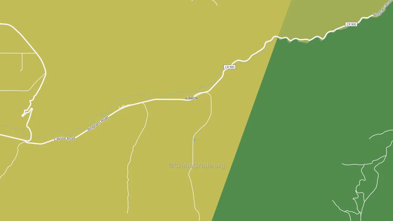 Gibbon, OR Map of Burglary Rates