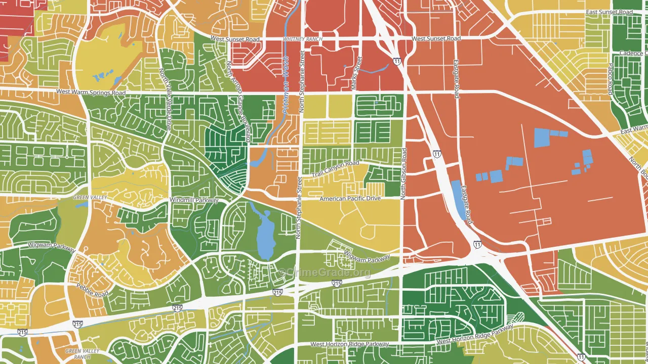 Gibson Springs, Henderson, NV Map of Burglary Rates