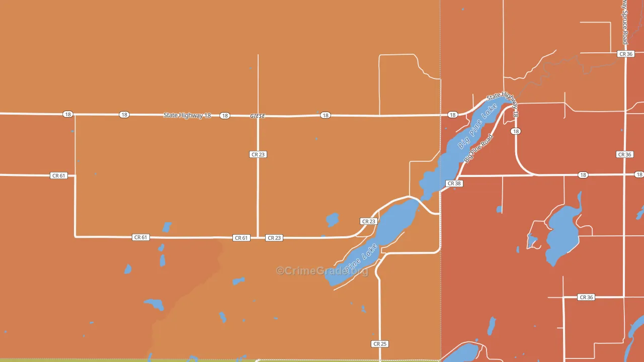 Giese, MN Map of Burglary Rates