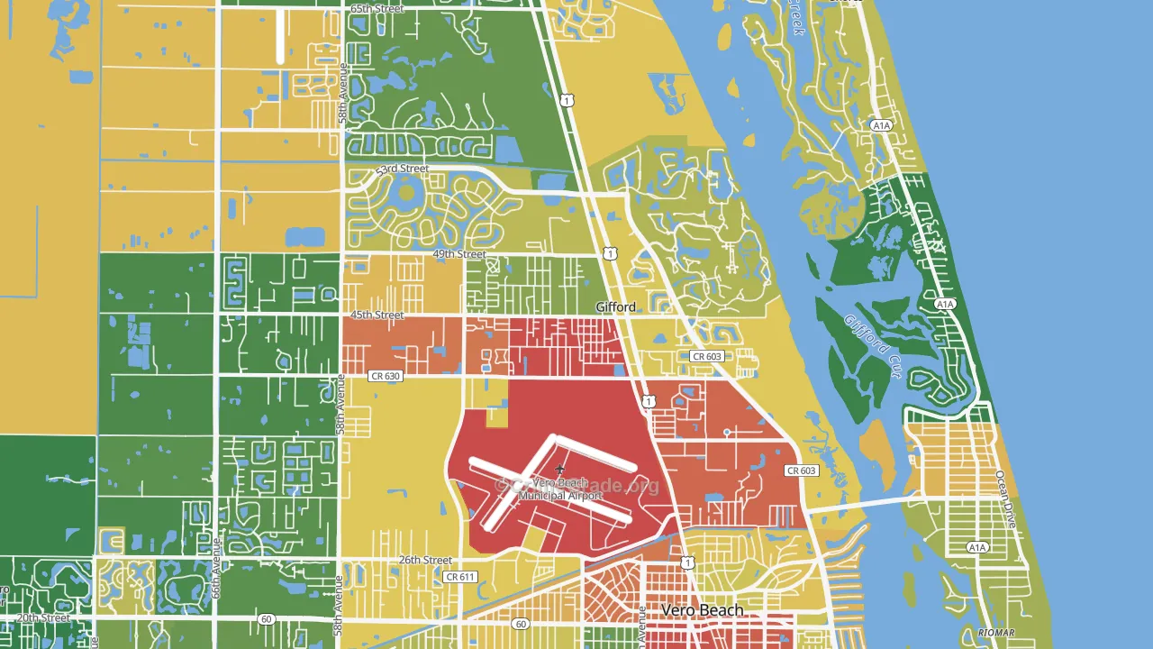 Gifford, FL Map of Burglary Rates