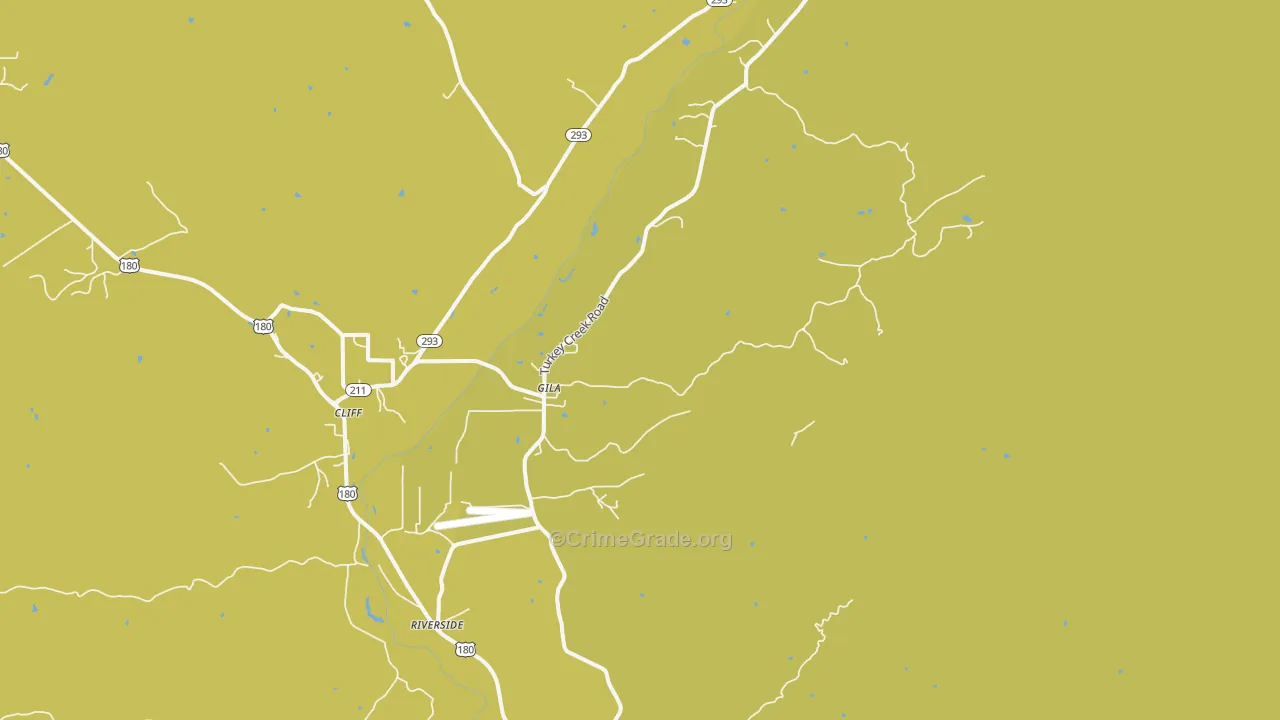 Gila, NM Map of Burglary Rates