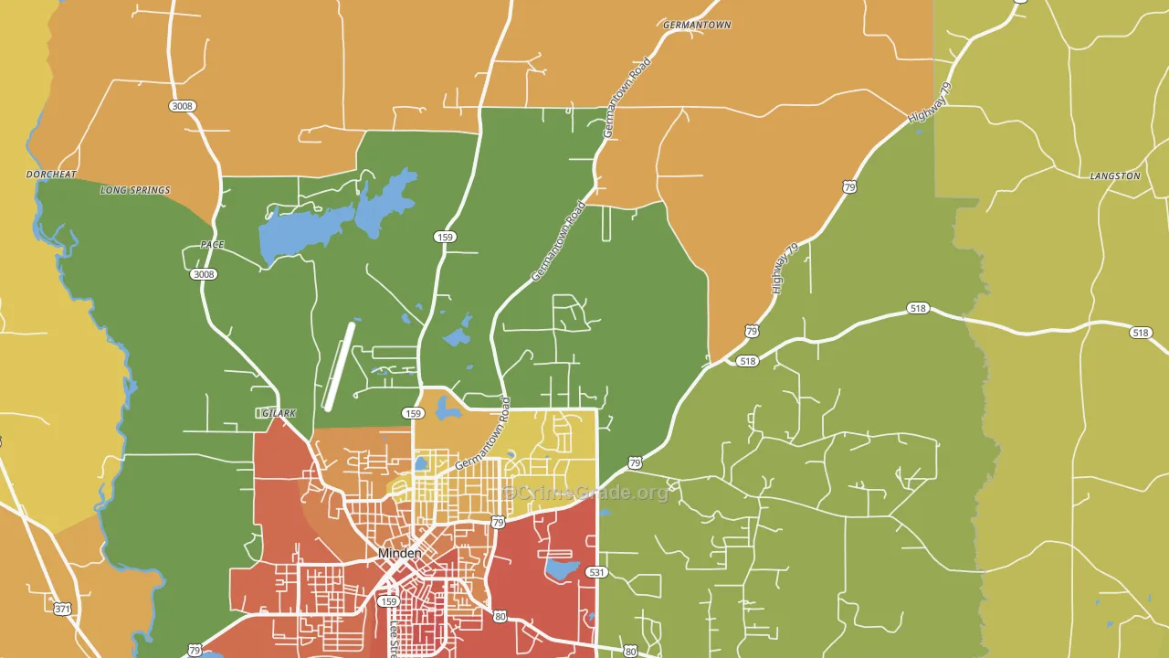 Gilark, LA Map of Burglary Rates