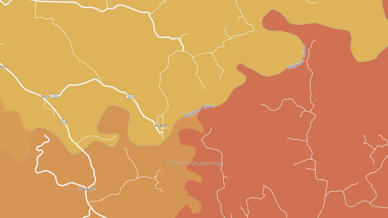 Gilbert, AR Map of Burglary Rates
