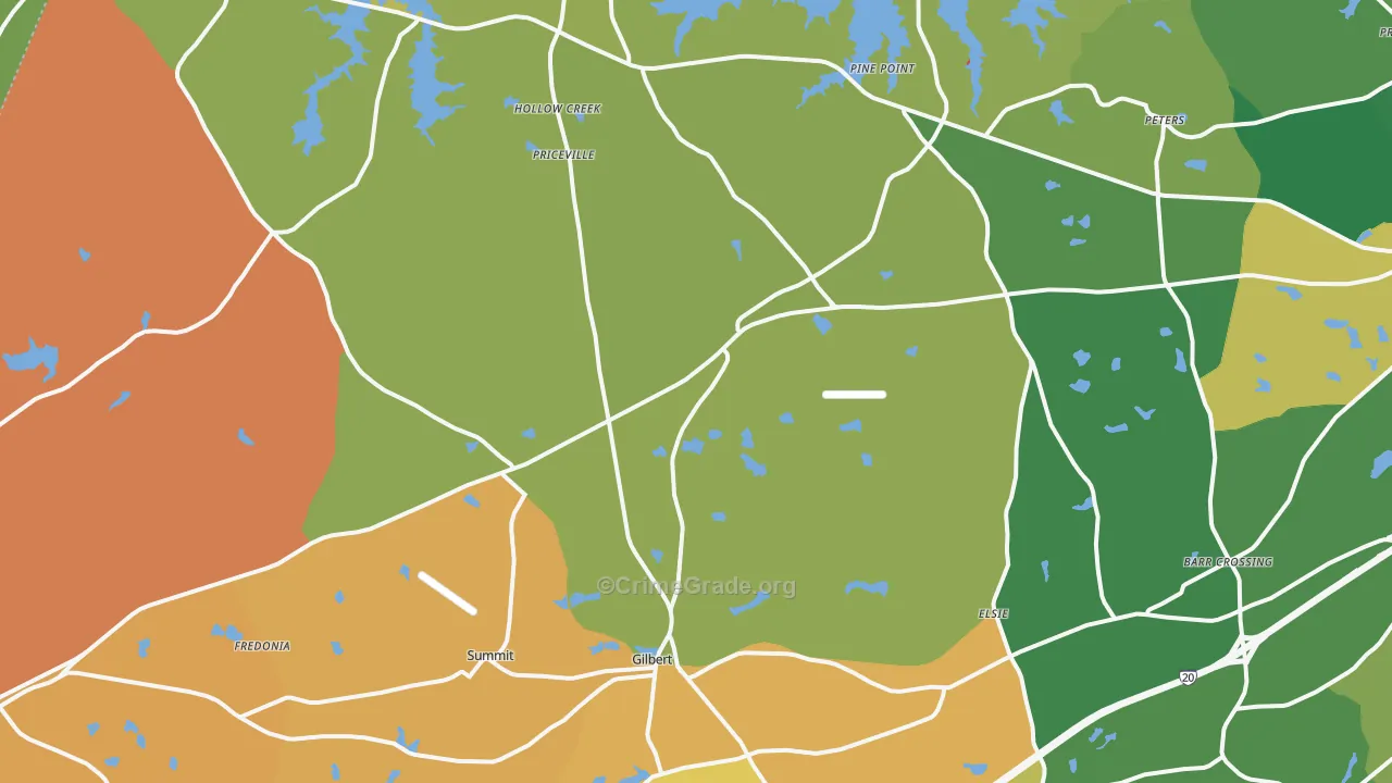Gilbert, SC Map of Burglary Rates