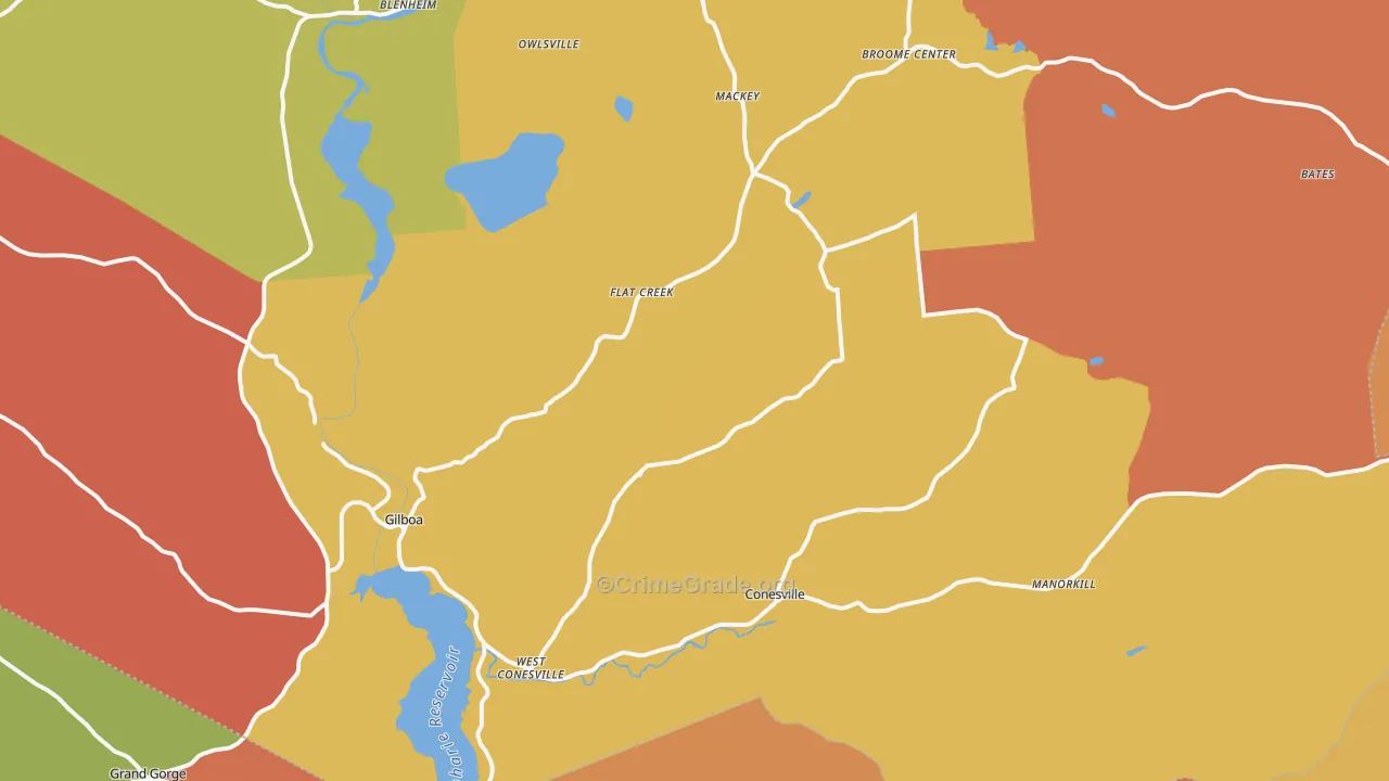 Gilboa, NY Map of Burglary Rates