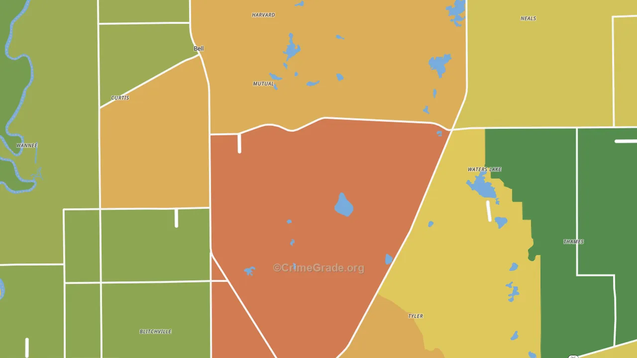 Gilchrist County, FL Map of Burglary Rates