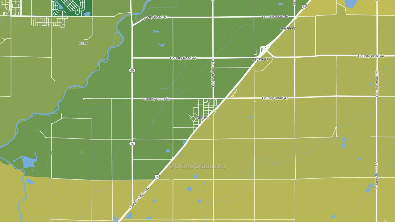 Gilcrest, CO Map of Burglary Rates