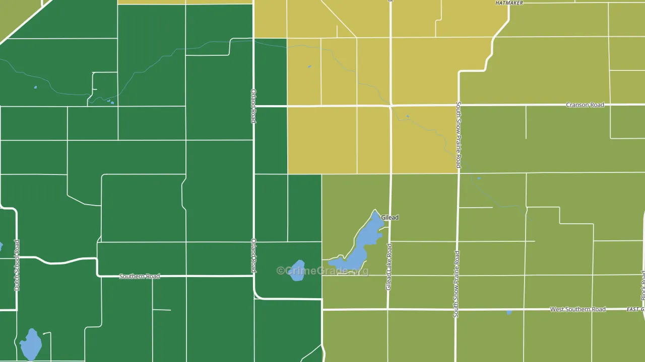 Gilead, MI Map of Burglary Rates