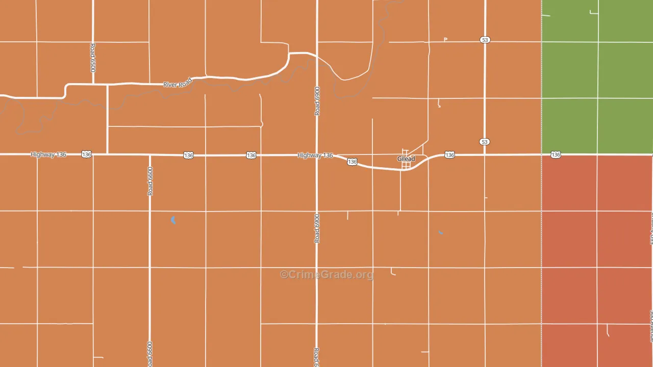 Gilead, NE Map of Burglary Rates