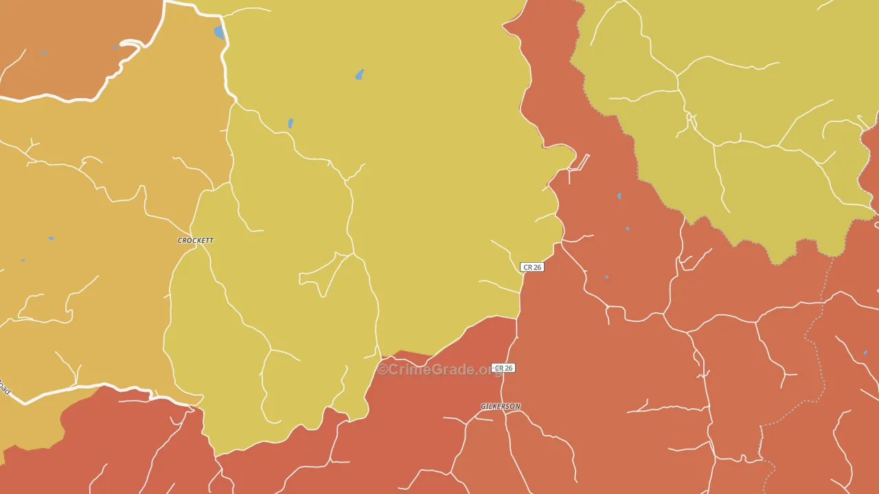 Gilkerson, WV Map of Burglary Rates