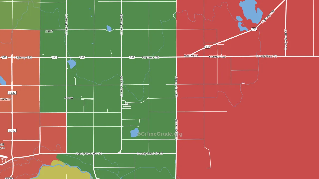 Gill, CO Map of Burglary Rates