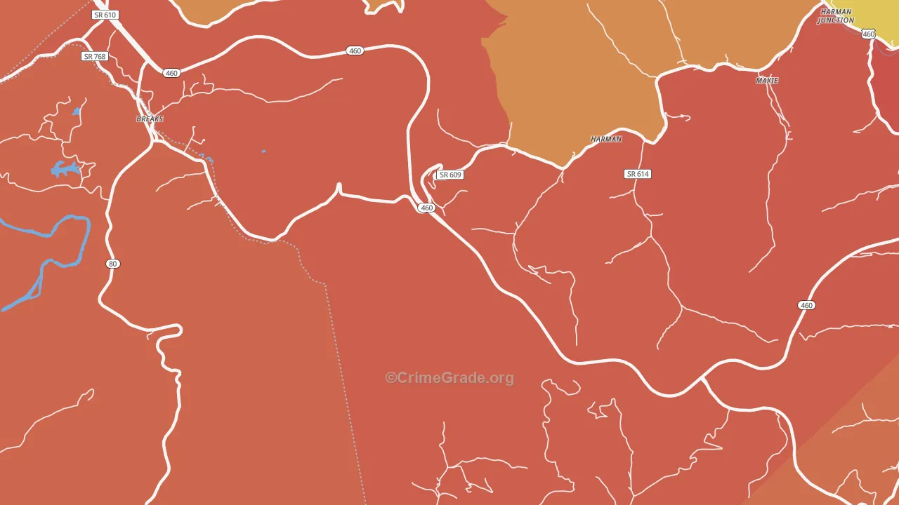Gillespie, VA Map of Burglary Rates
