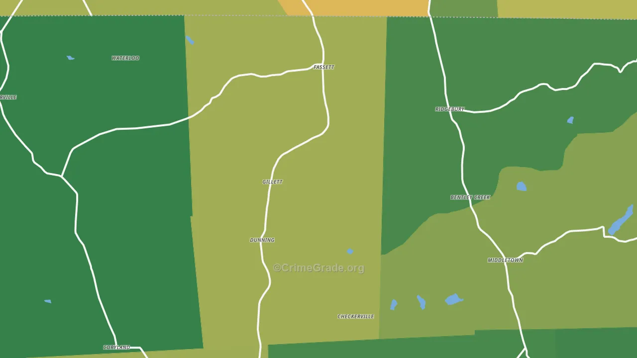 Gillett, PA Map of Burglary Rates