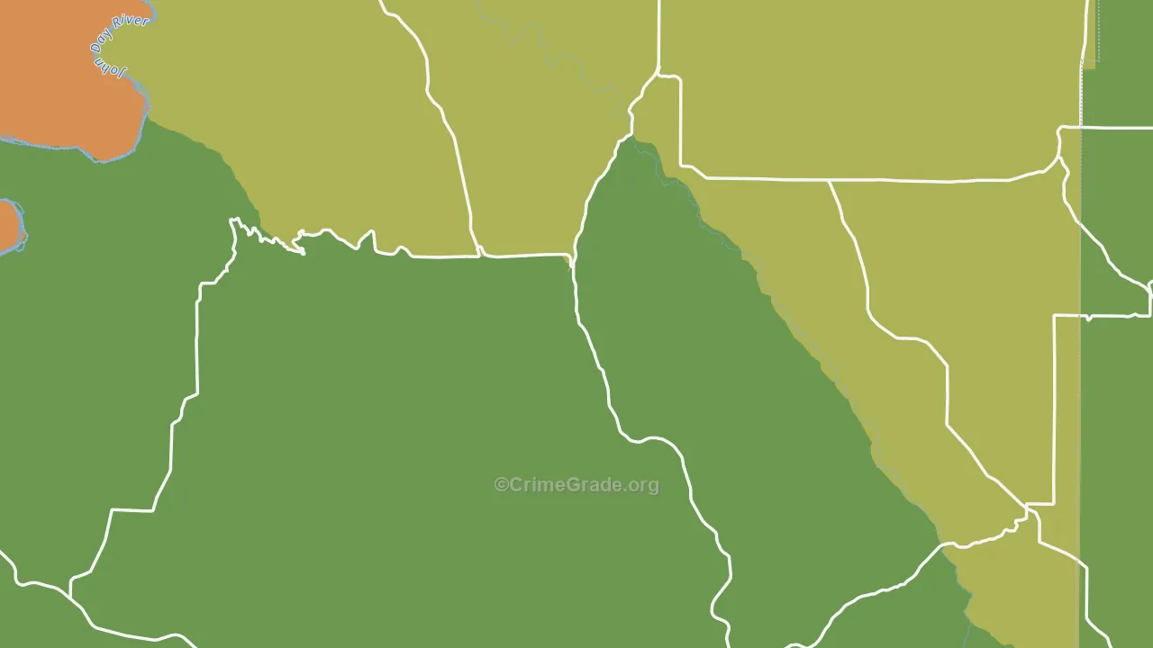 Gilliam County, OR Map of Burglary Rates