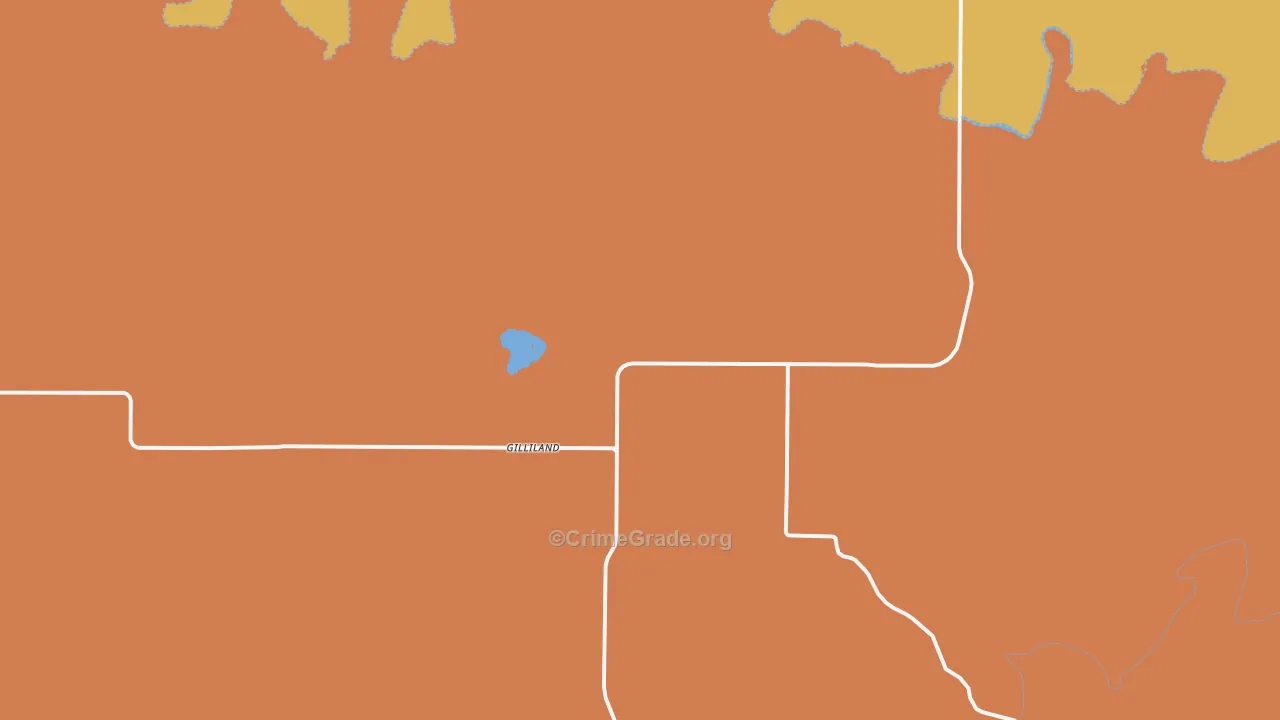 Gilliland, TX Map of Burglary Rates