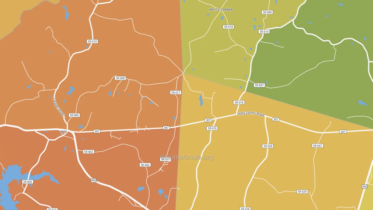 Gills, VA Map of Burglary Rates