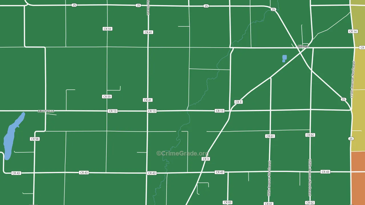 Gilman, MN Map of Burglary Rates