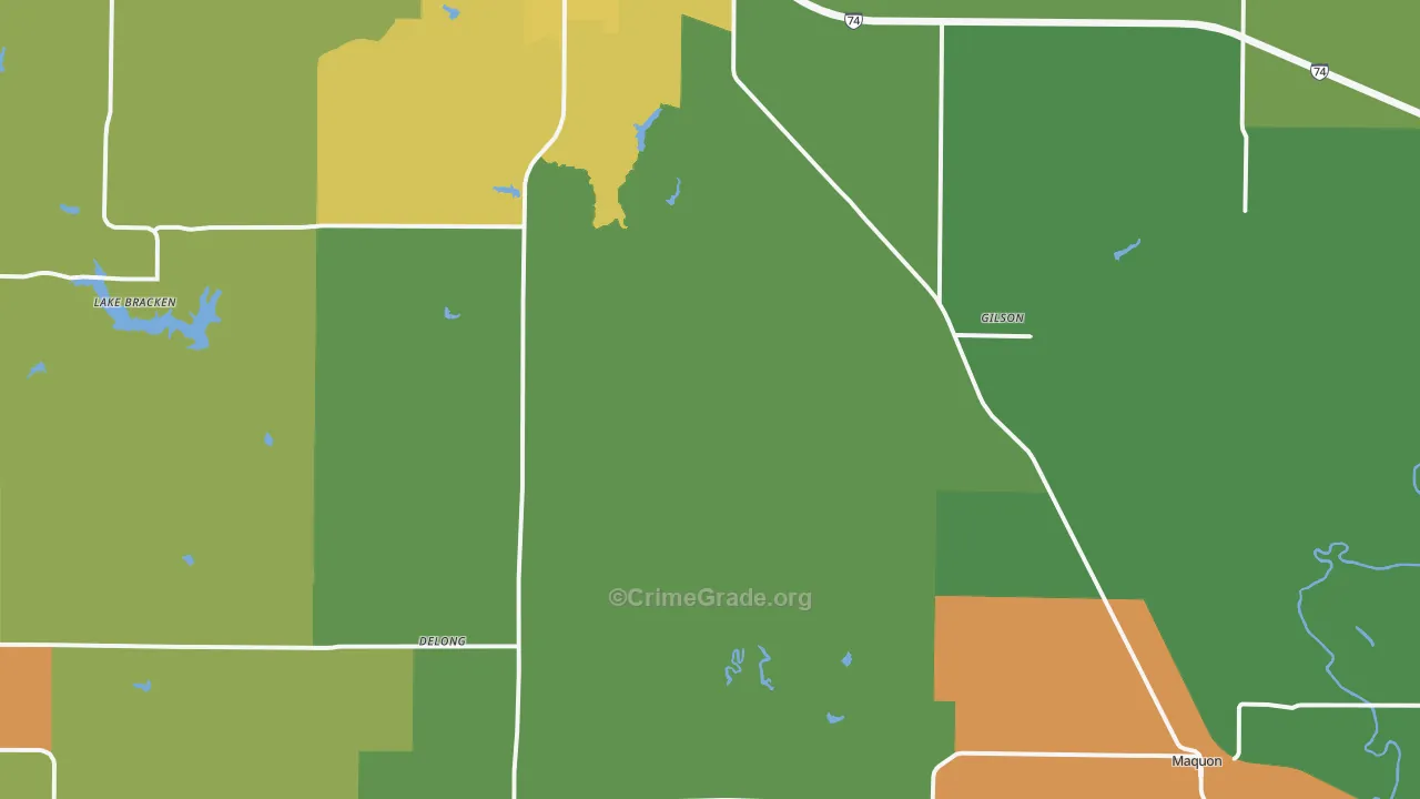Gilson, IL Map of Burglary Rates