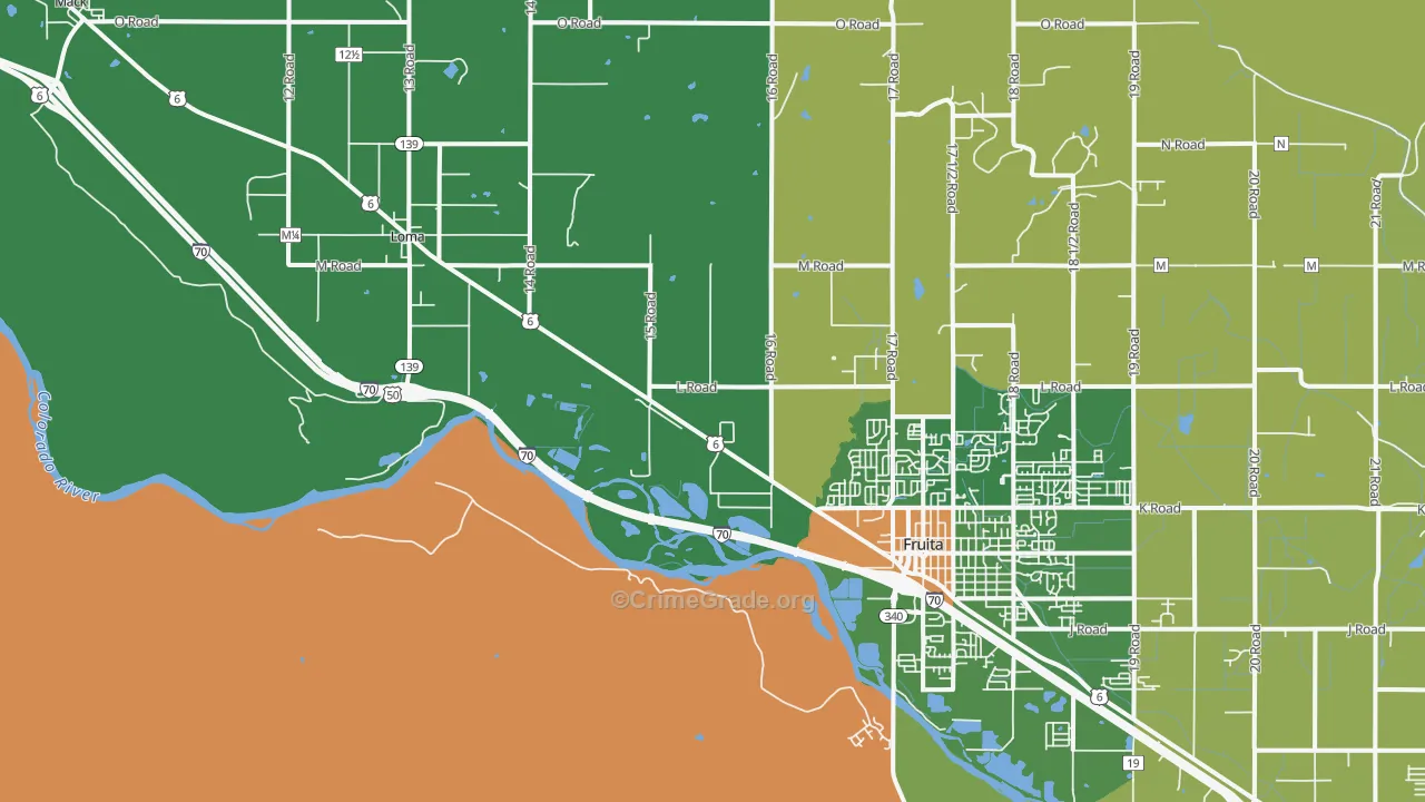 Gilsonite, CO Map of Burglary Rates