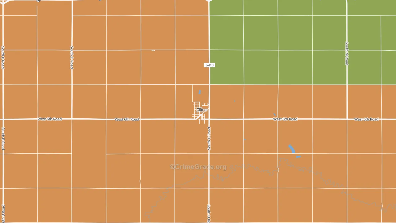 Giltner, NE Map of Burglary Rates