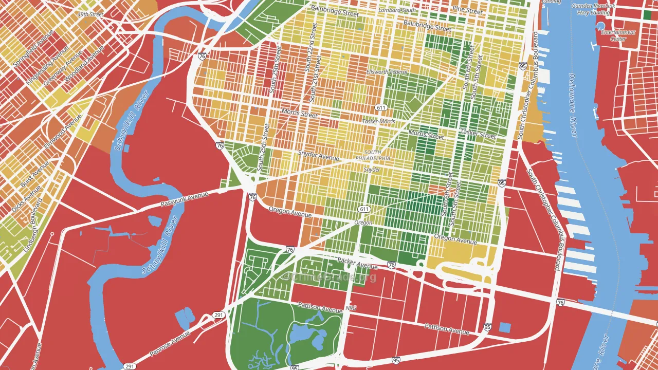 Girard Estates, Philadelphia, PA Map of Burglary Rates
