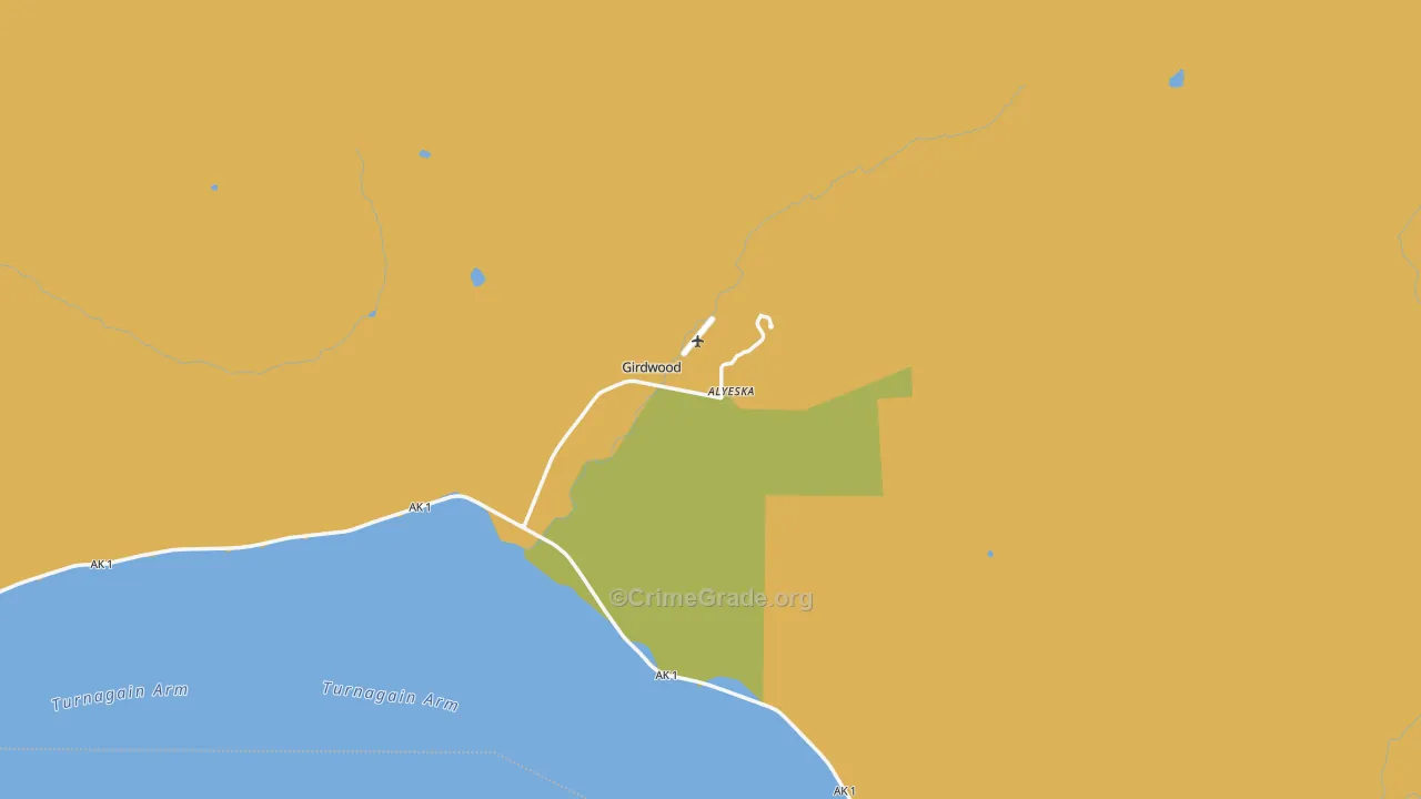 Girdwood, AK Map of Burglary Rates