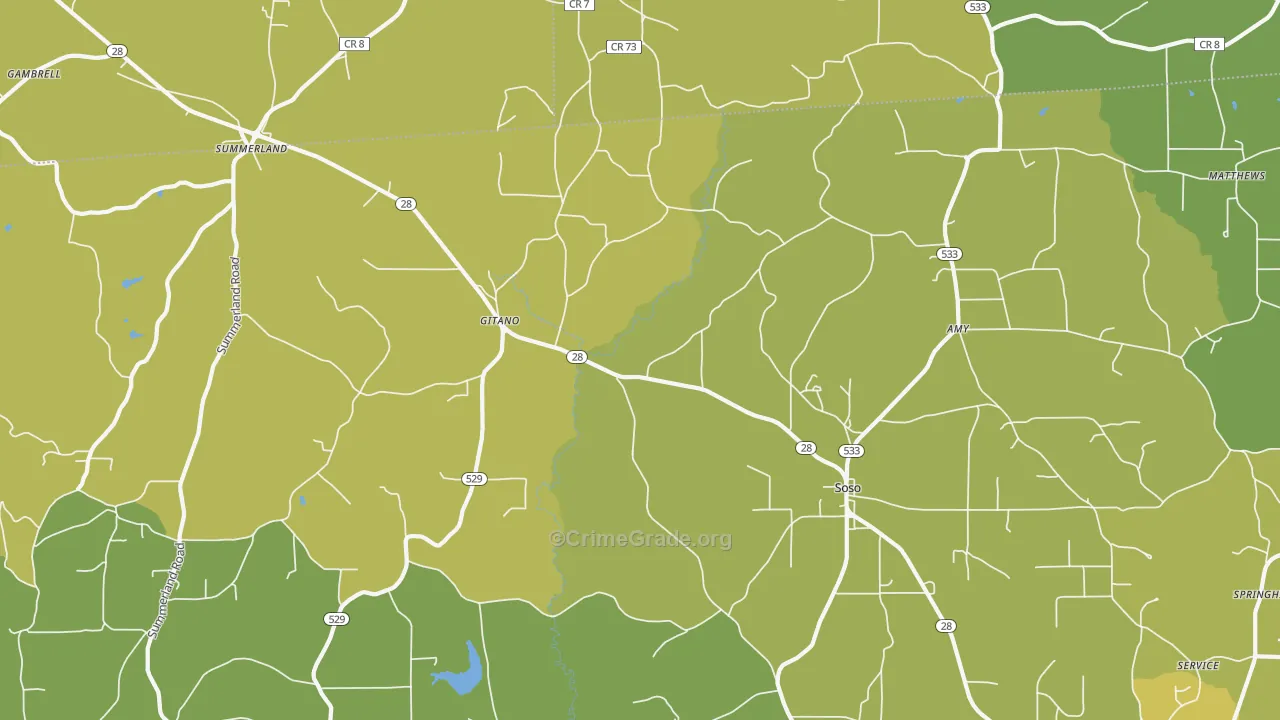 Gitano, MS Map of Burglary Rates