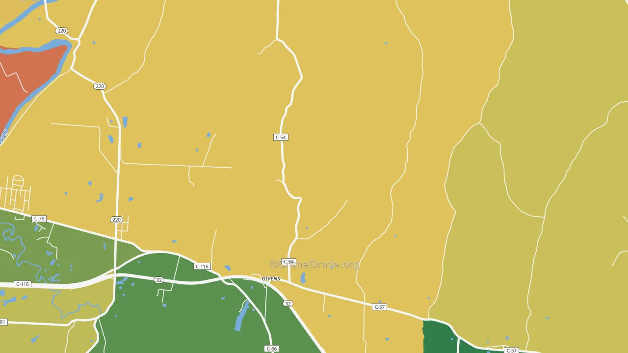 Givens, OH Map of Burglary Rates