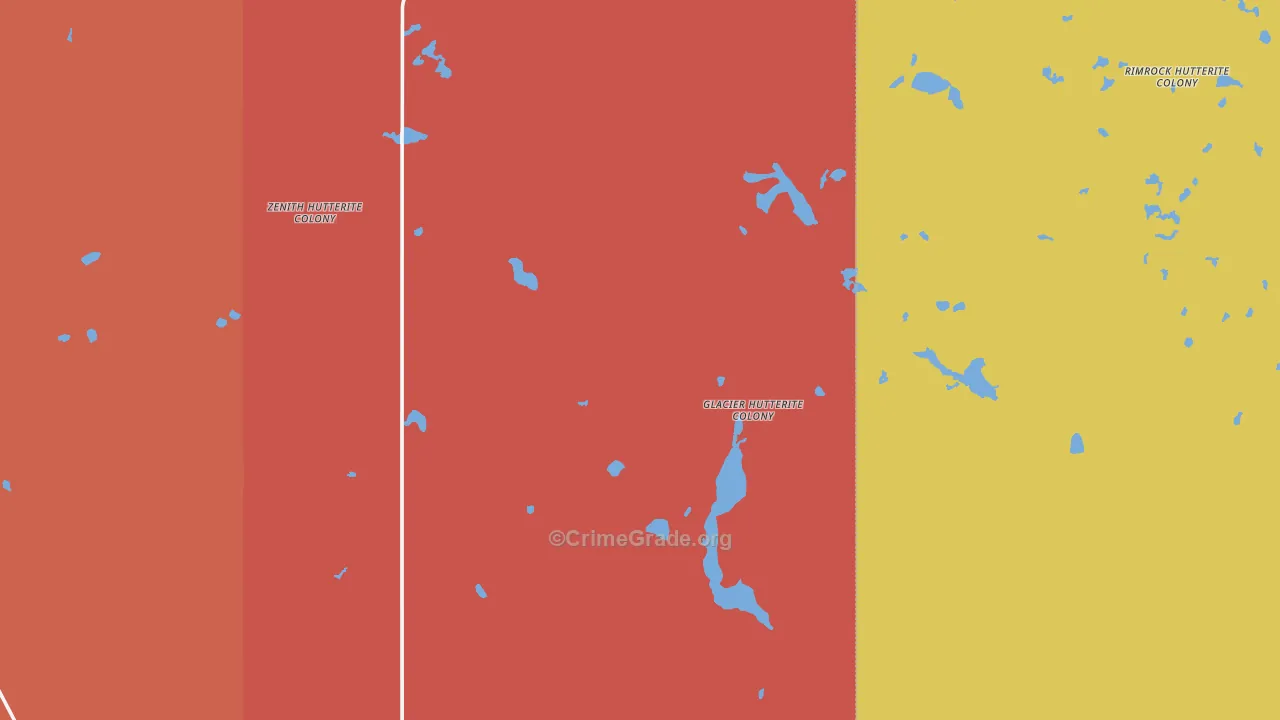 Glacier Colony, MT Map of Burglary Rates