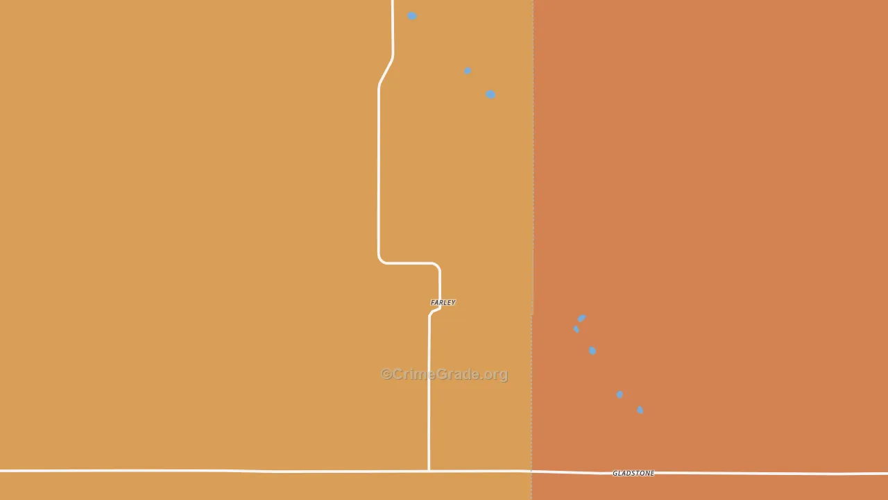 Gladstone, NM Map of Burglary Rates