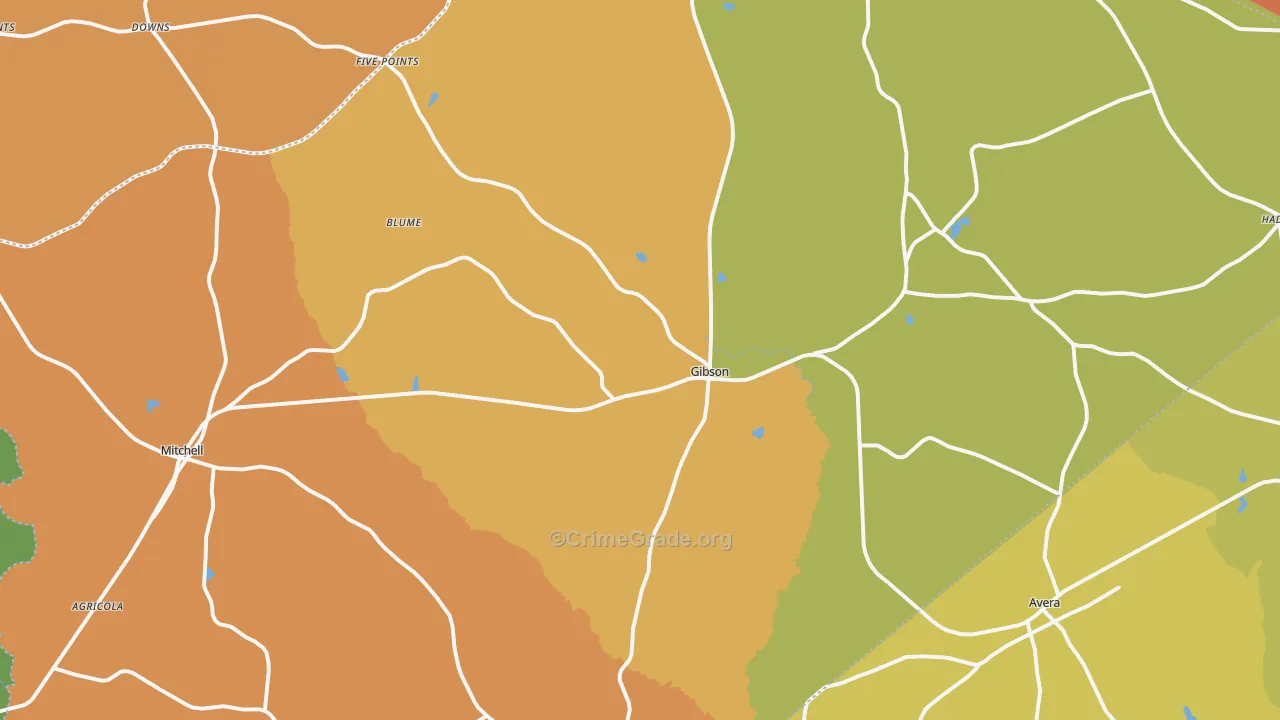 Glascock County, GA Map of Burglary Rates