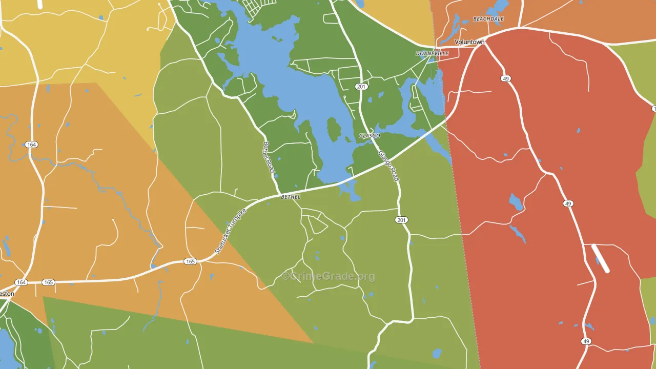 Glasgo, CT Map of Burglary Rates