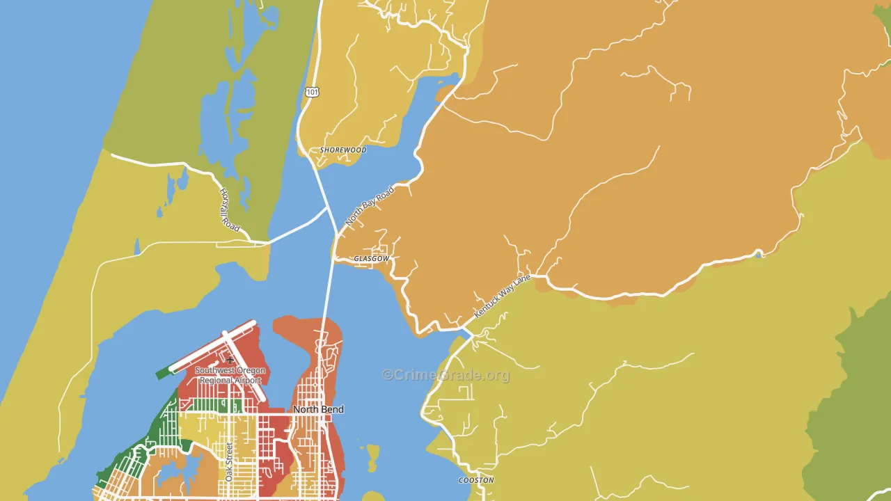 Glasgow, OR Map of Burglary Rates