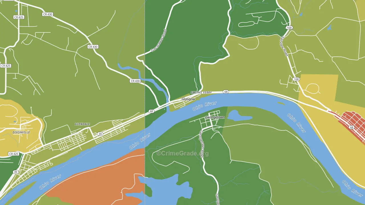 Glasgow, PA Map of Burglary Rates