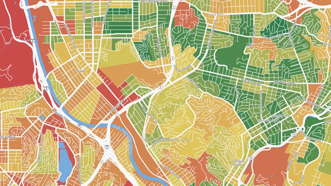 Glassell Park, Los Angeles, CA Map of Burglary Rates