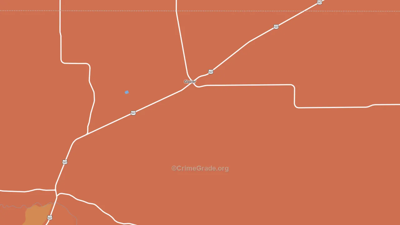 Glazier, TX Map of Burglary Rates