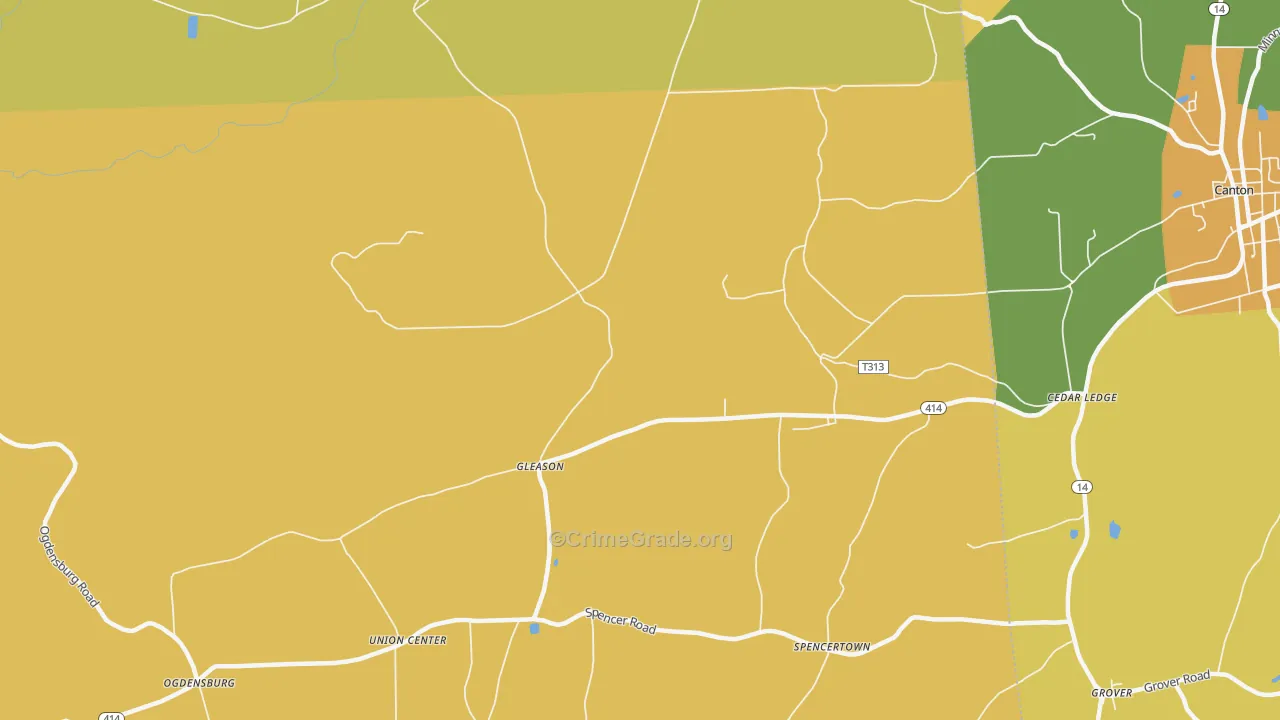 Gleason, PA Map of Burglary Rates
