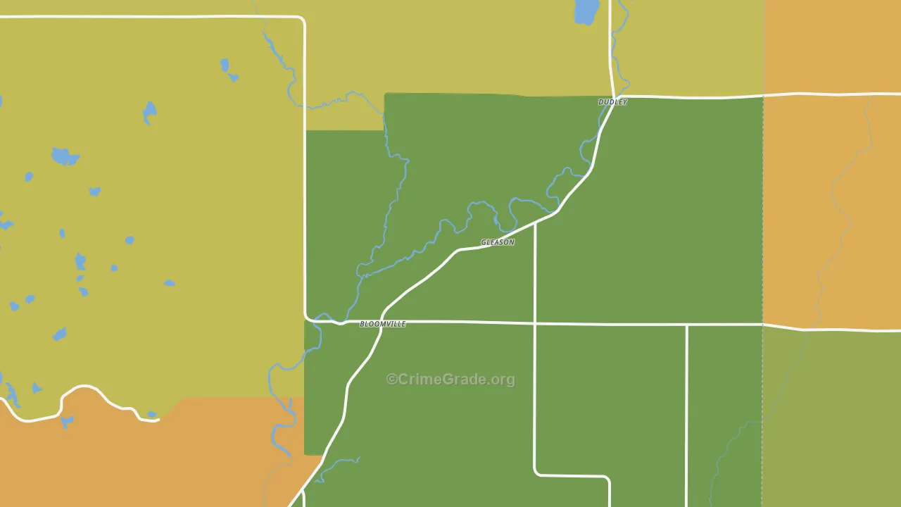 Gleason, WI Map of Burglary Rates