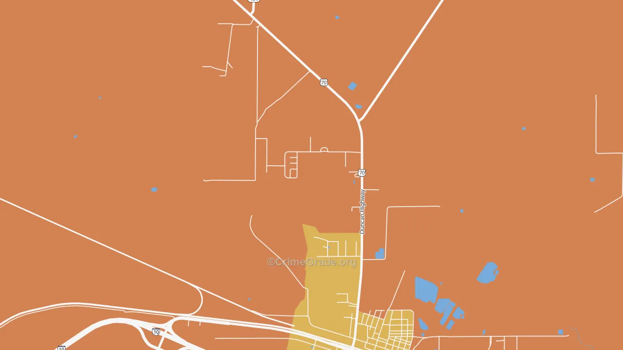 Glen Acres, NM Map of Burglary Rates