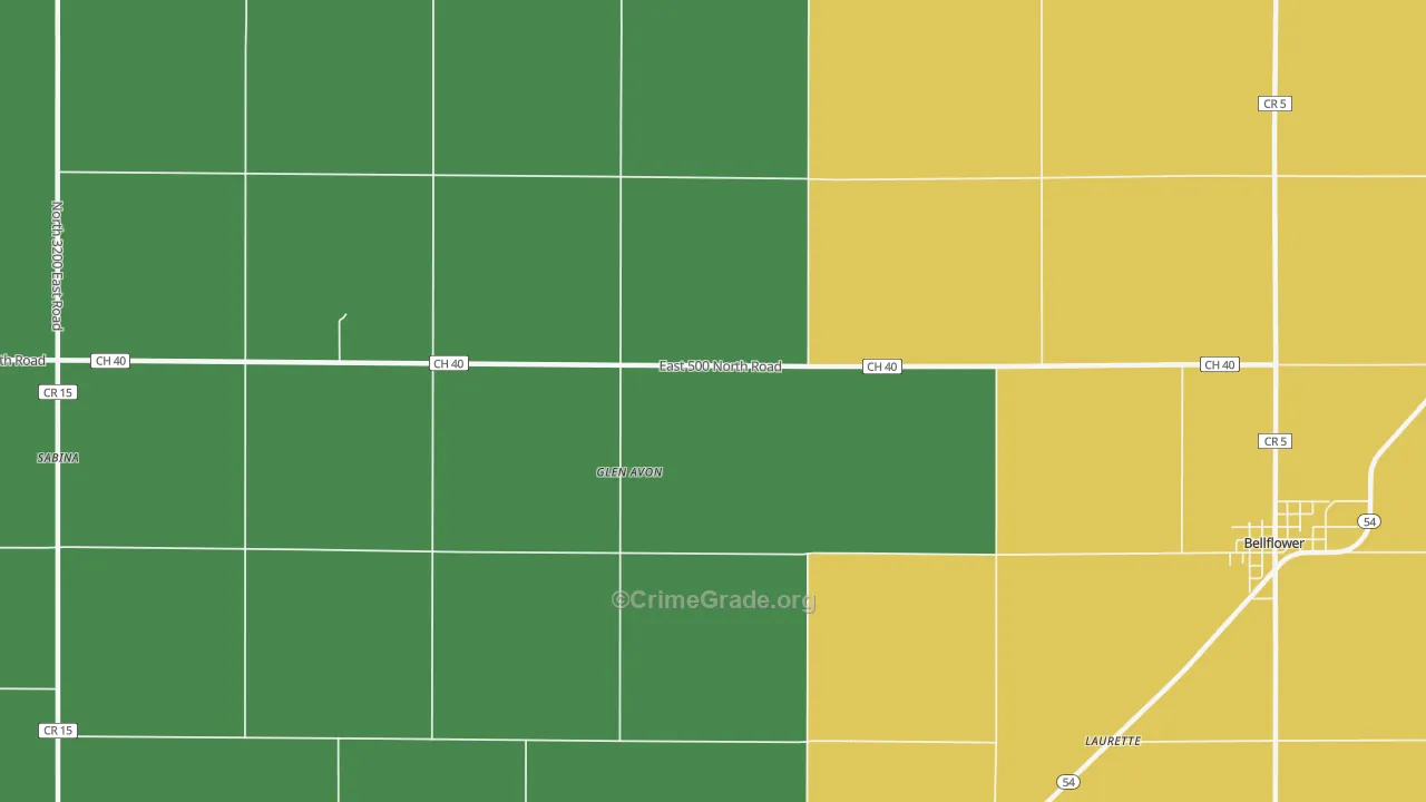 Glen Avon, IL Map of Burglary Rates